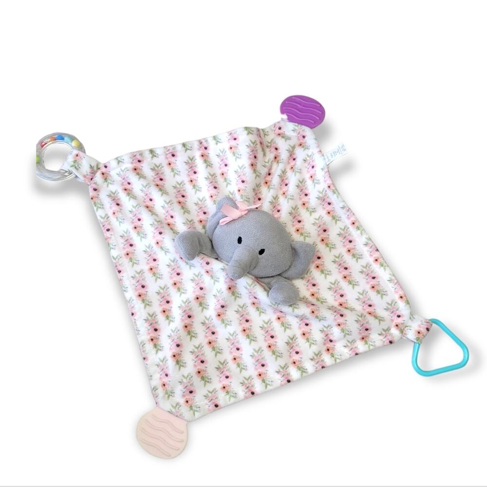 MODERN BABY floral Elephant Lovey Blankie girl